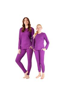 Длинный пижамный комплект в рубчик CityComfort, фиолетовый