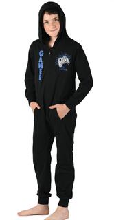 Хлопковая комбинезон-комбинезон для игр, легкая домашняя одежда для дома, пижама с капюшоном Wunsy, черный