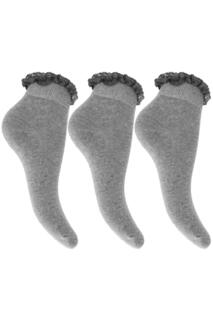Школьные носки с рюшами (3 шт.) Universal Textiles, серый
