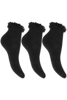 Школьные носки с рюшами (3 шт.) Universal Textiles, черный
