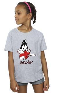 Хлопковая футболка Daffy England Face Looney Tunes, серый