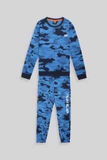 Пижамный комплект Doze Домашняя одежда с органическим принтом и эластичными манжетами Animal, синий