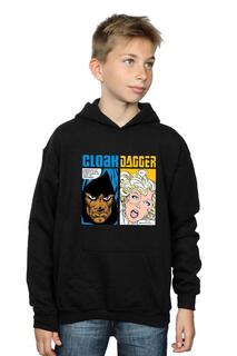 Толстовка с капюшоном и вставками в виде комиксов Cloak And Dagger Marvel, черный