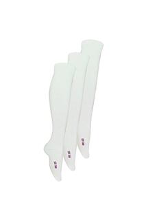 3 пары простых бамбуковых школьных носков до колена Sock Snob, белый