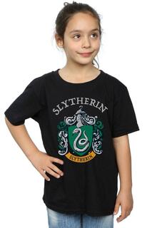 Хлопковая футболка с гербом Слизерина Harry Potter, черный
