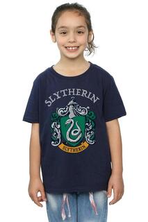 Хлопковая футболка с гербом Слизерина Harry Potter, темно-синий
