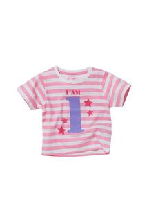 Футболка «Мне 1» на день рождения I Am!, розовый