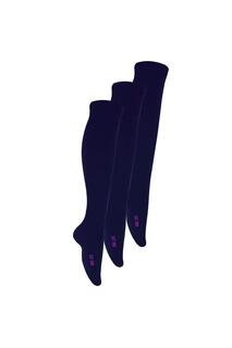 3 пары простых бамбуковых школьных носков до колена Sock Snob, синий