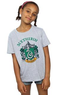 Хлопковая футболка с гербом Слизерина Harry Potter, серый
