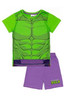 Пижамный комплект с принтом Hulk, фиолетовый