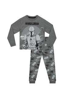 Мандалорская длинная пижама Star Wars, серый
