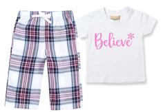 Поверьте, пижамы, детские брюки в клетку тартан, пижамный комплект, рождественский комплект 60 SECOND MAKEOVER, розовый