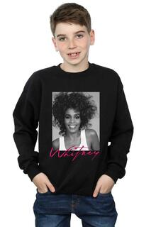 Толстовка с фотографией улыбки Whitney Houston, черный
