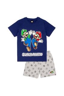 Короткий пижамный комплект Super Mario, темно-синий