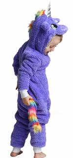 Комбинезон-комбинезон с изображением единорога из сверхмягкого флиса и радужным хвостом Wunsy, фиолетовый