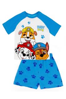 Пижамный комплект с короткими рукавами и принтом Paw Patrol, синий