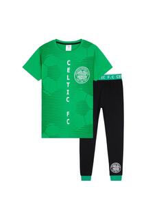 Пижамный комплект для футбольных фанатов, футболка и брюки Celtic FC, мультиколор