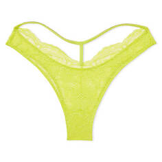 Трусы Victoria&apos;s Secret Very Sexy Shine Strap Cut-Out Back Lace Brazilian, желтый