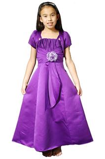 Атласное платье молодой подружки невесты Cinda, фиолетовый