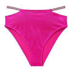 Плавки бикини Victoria&apos;s Secret Swim Shine Strap High-Waist Cheeky, малиновый