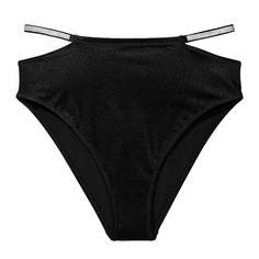 Плавки бикини Victoria&apos;s Secret Swim Shine Strap High-Waist Cheeky, черный