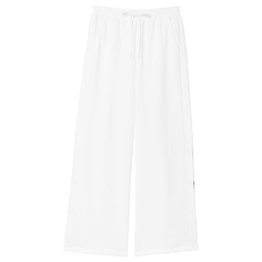 Спортивные брюки Victoria&apos;s Secret Cotton Fleece Wide-Leg Snap Lounge, белый