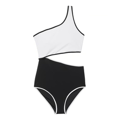 Купальник Victoria&apos;s Secret Swim Monokini One-Piece Color-Block, черный/белый