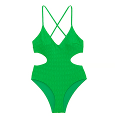 Купальник Victoria&apos;s Secret Swim Cut-Out Cheeky One-Piece Fishnet, зеленый