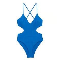 Купальник Victoria&apos;s Secret Swim Cut-Out Cheeky One-Piece Fishnet, синий