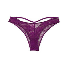 Трусы Victoria&apos;s Secret Very Sexy Shine Strap Cut-Out Back Lace Brazilian, фиолетовый