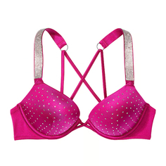 Топ бикини Victoria&apos;s Secret Swim Shine Strap Bombshell Push-Up, малиновый