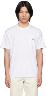 Белая футболка с лисёнком Maison Kitsuné