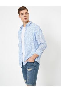Мужская рубашка с рисунком Koton, синий