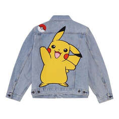 Куртка Men&apos;s Levis x Pokmon Crossover Pikachu Embroidered Cartoon Denim Jacket Cartoon Denim, цвет light wash