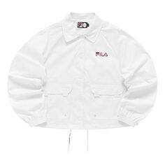 Куртка FILA FUSION Logo Embroidered Big Pocket Woven Loose Jacket White, цвет tan