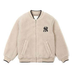 Куртка MLB New York Yankees Lambs Wool Jacket Unisex Beige, цвет creamy