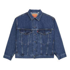 Куртка Men&apos;s Levis lapel Button Denim Jacket Blue, синий