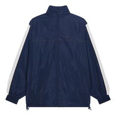 Куртка Balenciaga FW21 Logo Splicing Loose Jacket Unisex Navy Blue, синий