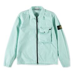 Куртка Men&apos;s STONE ISLAND SS21 Solid Color Pocket Logo Casual Jacket Green, зеленый