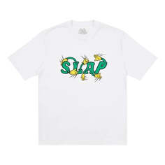 Футболка PALACE x Slap Magazine Crossover Hands Funny Alphabet Pattern Printing Short Sleeve White T-Shirt, белый