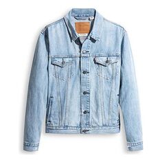 Куртка Men&apos;s Levis Solid Color lapel Casual Denim Jacket Blue, синий