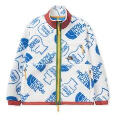 Куртка Men&apos;s THE NORTH FACE x Brain Dead Crossover Full Print polar fleece Jacket White, белый