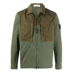 Куртка Men&apos;s STONE ISLAND Splicing Cargo Jacket Green, зеленый