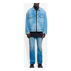 Куртка Men&apos;s Balenciaga SS21 Classic Logo Denim Jacket Light Blue, синий
