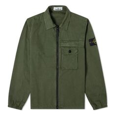 Куртка STONE ISLAND Zip Pocket Garment Dyed Overshirt Men Green, зеленый