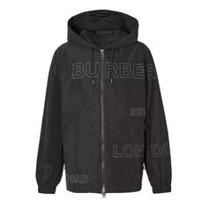 Куртка Men&apos;s Burberry Alphabet Printing Hooded Jacket Black, черный
