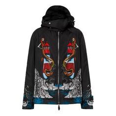 Куртка Men&apos;s Burberry SS21 Printing Loose Hooded Jacket Black, черный