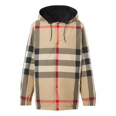 Куртка Men&apos;s Burberry Double Sided Classic Plaid Hooded Jacket Beige, цвет creamy