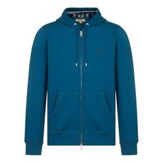 Толстовка Men&apos;s Burberry Fleece Lined Long Sleeves Hooded Jacket Blue, синий
