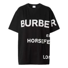 Футболка Men&apos;s Burberry SS21 Horseferry Logo Printing Loose Round Neck Short Sleeve Black, черный